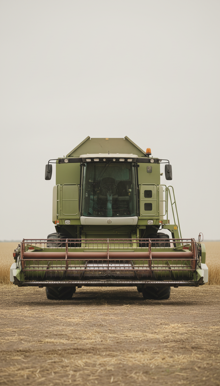 Heavy-Duty Grain Harvester with Reinforced Chassis