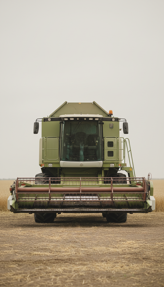 Heavy-Duty Grain Harvester with Reinforced Chassis